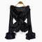 Niche Ruffled Furry Edge Knitwear