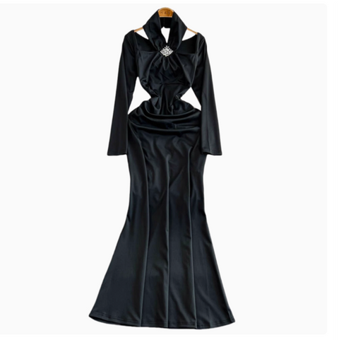 Sexy Waist-slimming Fishtail Halter Dress