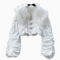 Furry Collar Pleated Zipped Jacket