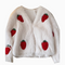 Cutie Strawberry Embroidered Furry Top