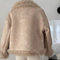 Furry Edge Patchwork Suede Jacket