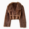 Furry Collar Buckled Short Jacket