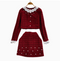 Embroidered Lace Cardigan&Skirt 2Pcs