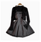 Black Shawl&Pleated Slip Dress 2Pcs