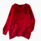 Solid Color Fluffy Loose-fit Knitwear