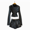 Black Jacket&Buckled Shorts 2Pcs