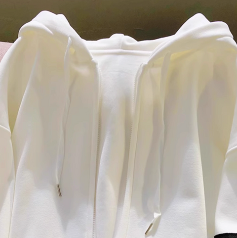 Oversized Zipped Fleece Hooded Sweatshirt