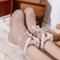 Cute Pink Lace-up Suede Snow Boots