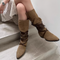 Niche Lace-up Khaki Rider Boots