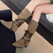 Niche Lace-up Khaki Rider Boots