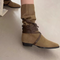 Niche Lace-up Khaki Rider Boots