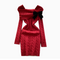 Niche Off-shoulder Twisted Knit Dress