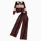 Zipped Sweatshirt & Wide-leg Trousers 2Pcs