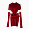 Christmas Red Lace-up Knitted Dress