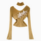 3D Flower Slim Knitwear with Choker