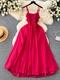 Fairy Pleated Red Slip Dress