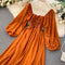 Chic Puffy-sleeve Chiffon Dress