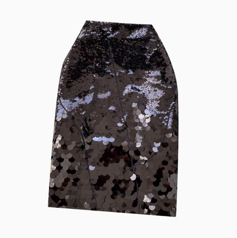 Glossy Sequined Patchwork Party Skirt