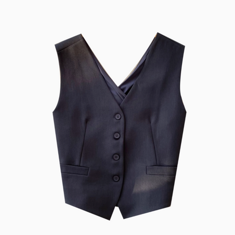 V-neck Single-breasted Suit Vest