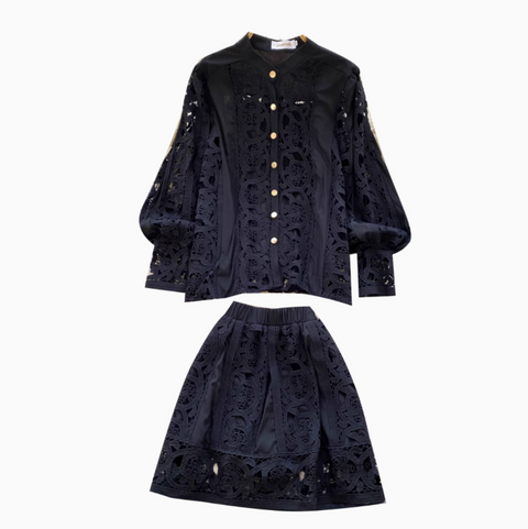 Crochet Shirt & Vest & Shorts 3Pcs