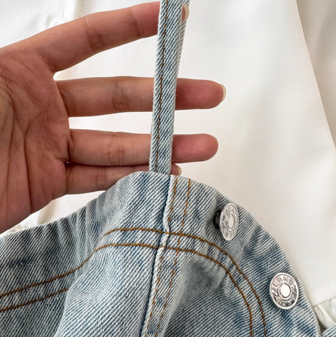 Denim Camisole & White Shirt 2Pcs