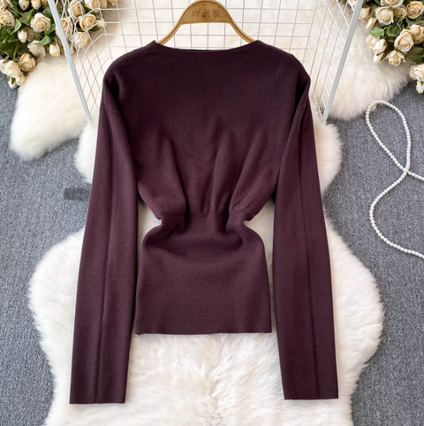 Crew Neck Sweater & Pleated Skirt 2Pcs