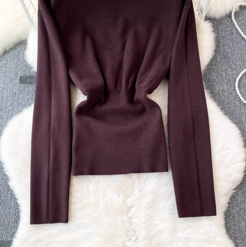 Crew Neck Sweater & Pleated Skirt 2Pcs