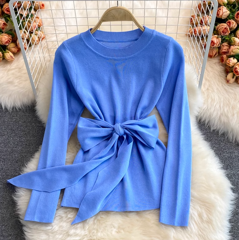 Sweater & Embroidered Mesh Skirt 2Pcs