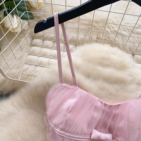 Fairy Puffy Mesh Slip Dress