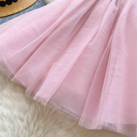 Fairy Puffy Mesh Slip Dress