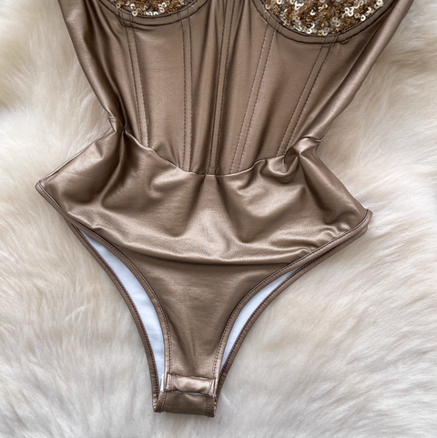 Sexy Sequined Metalized Fabrication Jumpsuit