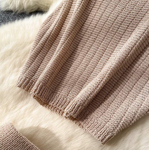 Hollowed Camisole & Skirt Crochet Knit 2Pcs