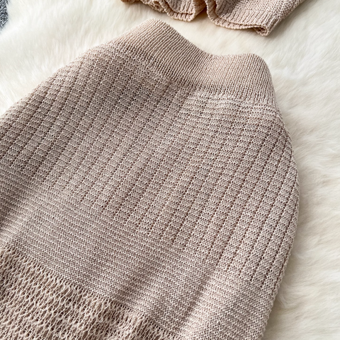 Hollowed Camisole & Skirt Crochet Knit 2Pcs