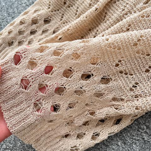 Hollowed Camisole & Skirt Crochet Knit 2Pcs