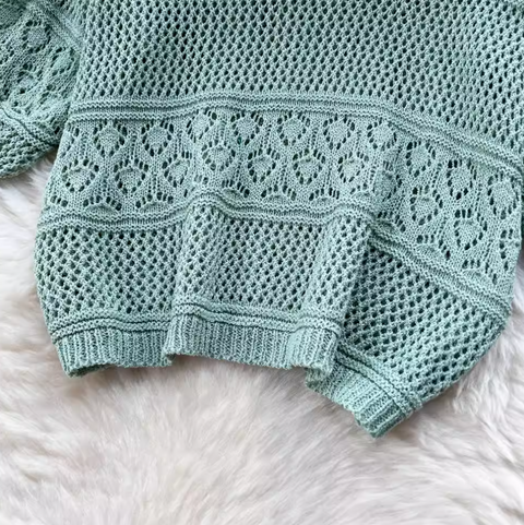 Hollowed Knitwear & Fishtail Skirt 2Pcs