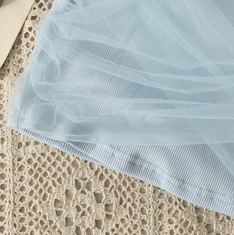 Fairy Mesh Patchwork Short Camisole
