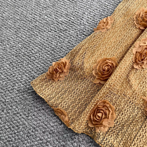 3D Floral Hollowed Knitwear & Skirt Sets
