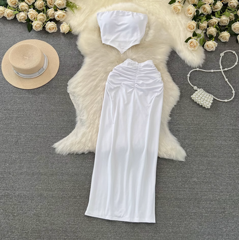 Padded Tank Top & Slim Skirt 2Pcs