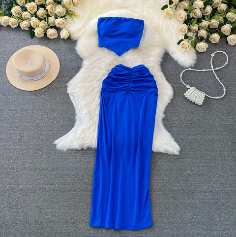 Padded Tank Top & Slim Skirt 2Pcs