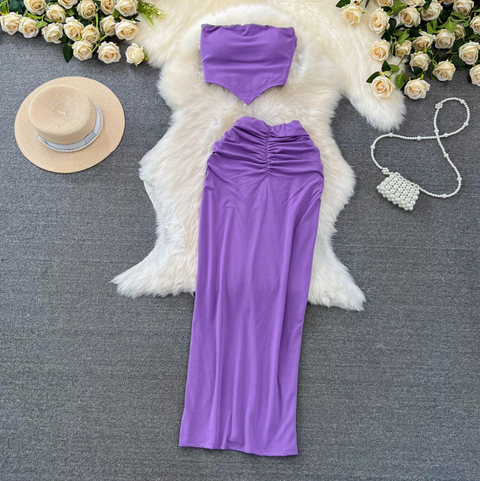 Padded Tank Top & Slim Skirt 2Pcs