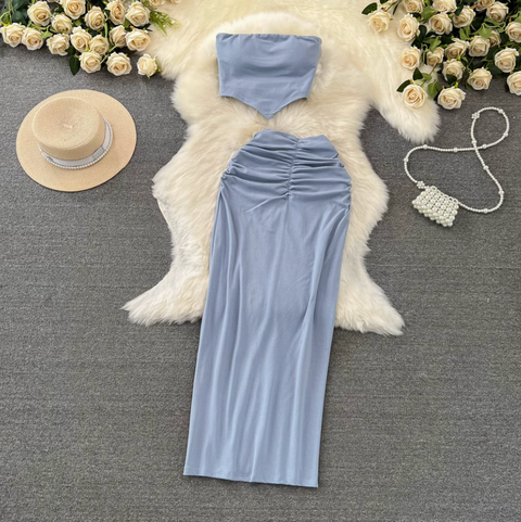Padded Tank Top & Slim Skirt 2Pcs