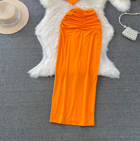 Padded Tank Top & Slim Skirt 2Pcs