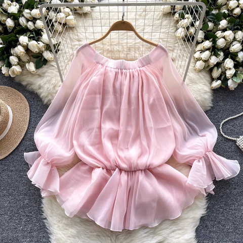 Sweetie Lace-up Ruffled Chiffon Shirt