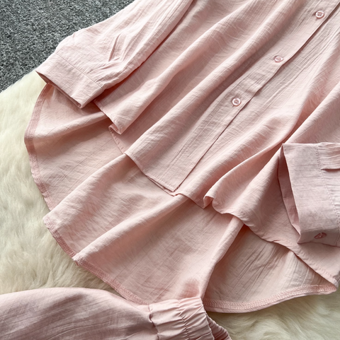 Shirt & Wide-leg Trousers Comfort 2Pcs