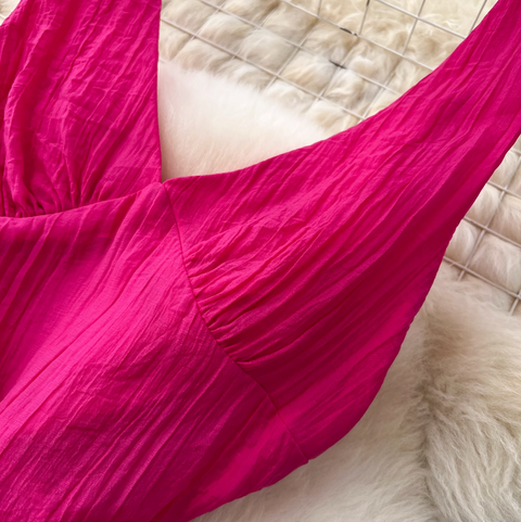 V-neck Backless Slim Slip Dress