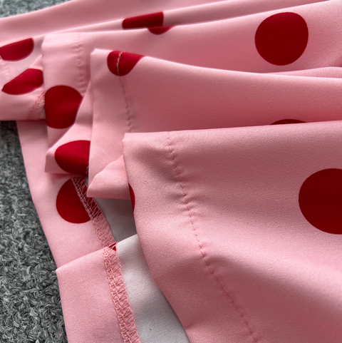 Polka Dot Printed Shirt & Skirt 2Pcs