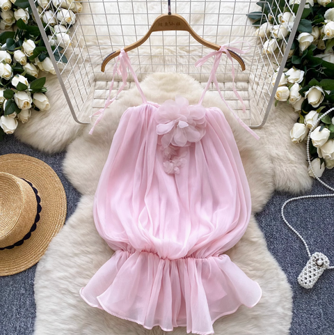 Fairy Lace-up Ruffled Chiffon Camisole