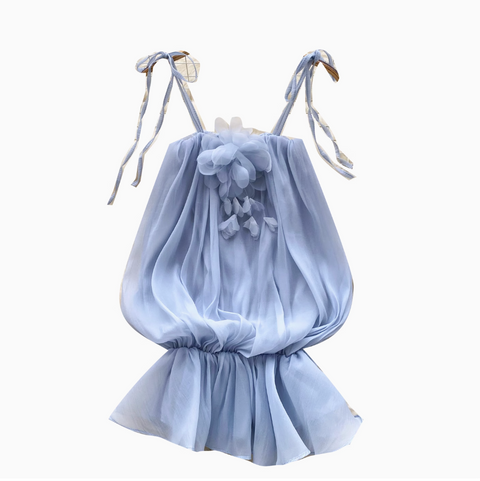 Fairy Lace-up Ruffled Chiffon Camisole