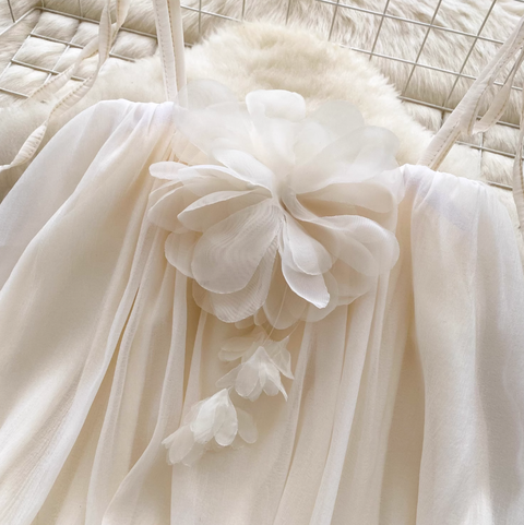 Fairy Lace-up Ruffled Chiffon Camisole