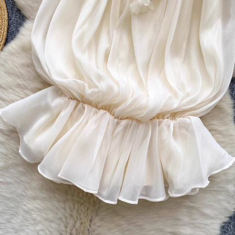 Fairy Lace-up Ruffled Chiffon Camisole